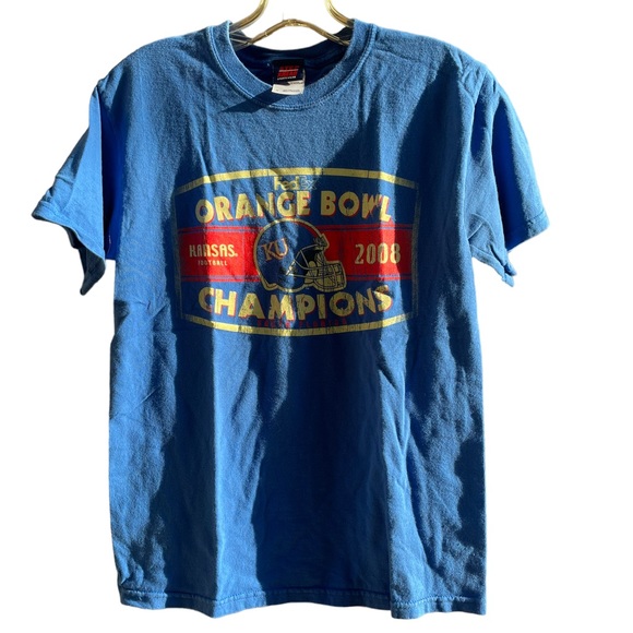 Step Ahead Sportswear 2008 Jayhawk Orange Bowl Football Win Tee Unisex Small - Picture 2 of 5